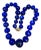 Vintage Lapis Lazuli Single Strand Necklace Yellow Gold 14K Clasp With Diamond For Sale