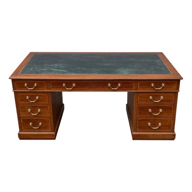 Vintage English Walnut Drawer Unit Desk, 1930 For Sale