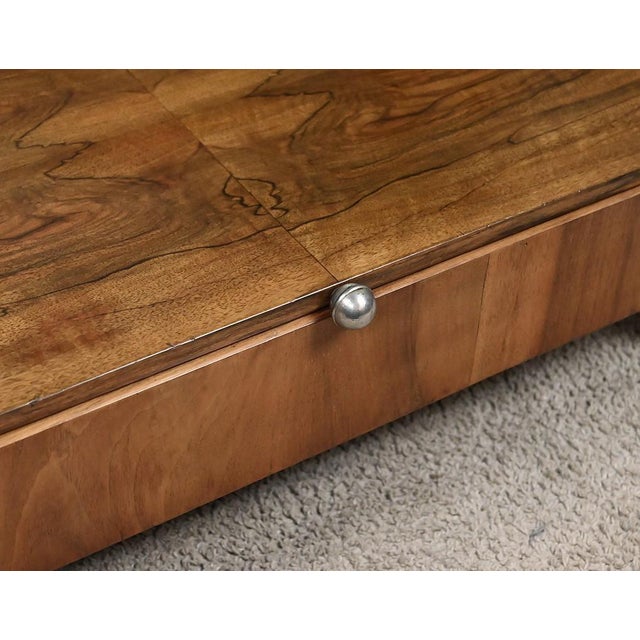 Brown Art Deco Style Walnut Veneer Console Table, 20th Century For Sale - Image 8 of 15