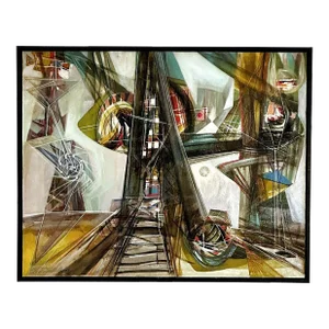 1967 "Bubbles" Oil on Canvas Painting by Alexander Meller