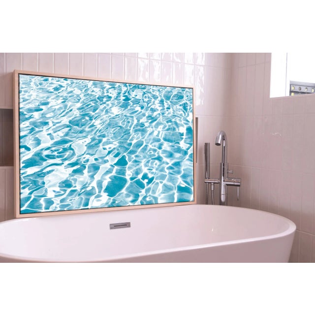 Contemporary Horizontal Miami Pool Photography in Tropical Pale Blue For Sale - Image 3 of 9