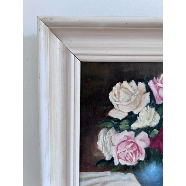 Still Life with Roses, Oil Painting, Framed For Sale - Image 10 of 12