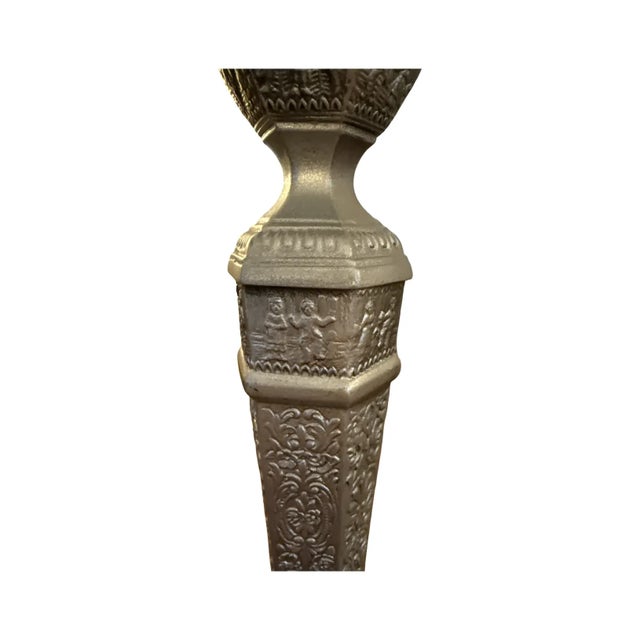 Pair Antique Derby Silver Co. Candlesticks Pattern 2547 Neoclassical 11.5" For Sale - Image 4 of 9