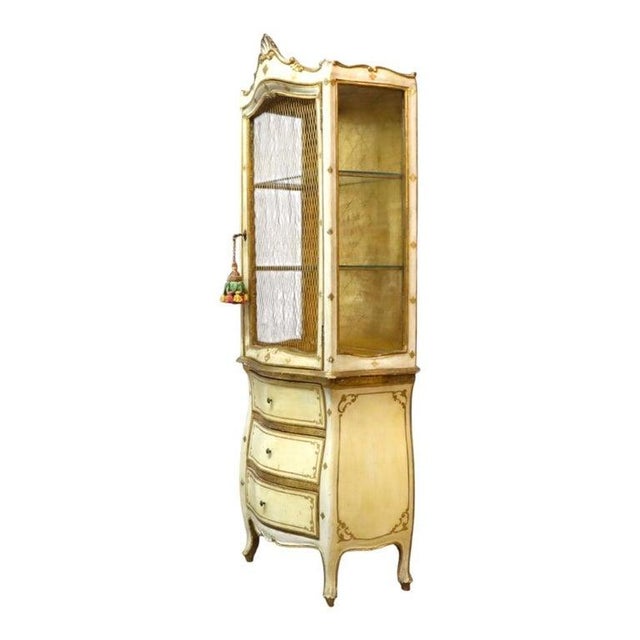 1960s Italian Franco Tacchi Vitrine on 3 Drawer Base With Gilt Trim For Sale - Image 6 of 15