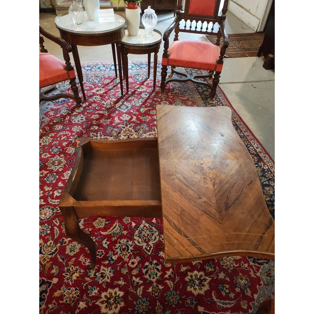 Late 19th Century French Folding Card / Game Table With Marquetry Inlaid Top For Sale - Image 4 of 6
