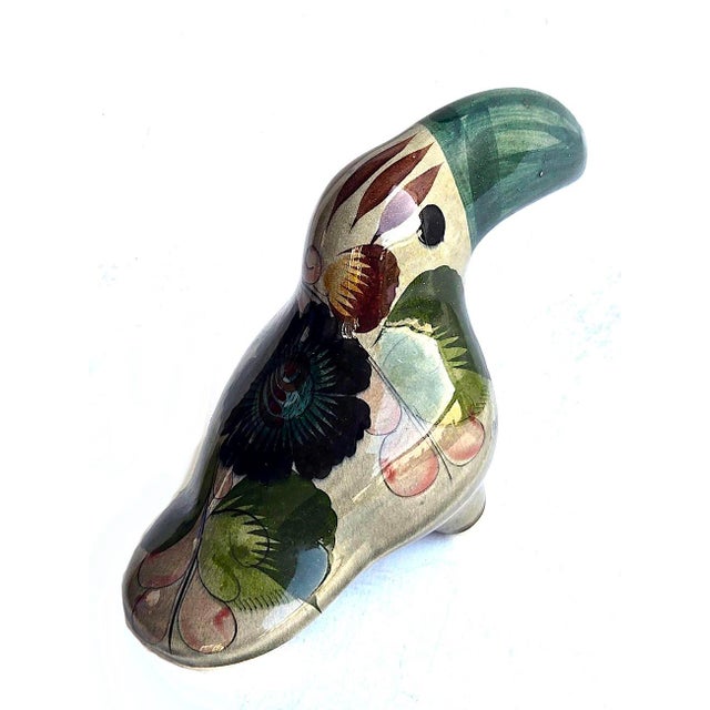 1970s Tonalá Mexico Ceramic Green Toucan Bird Figurine For Sale In Miami - Image 6 of 9