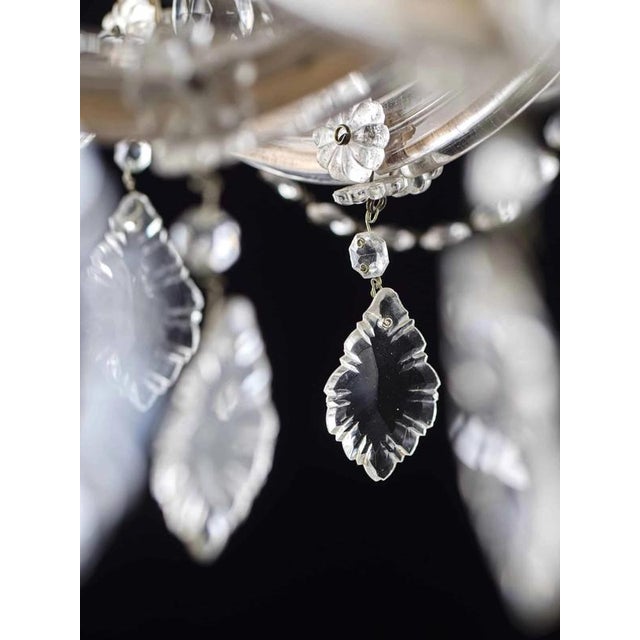 Glass Small Crystal 8-Light Chandelier For Sale - Image 7 of 8