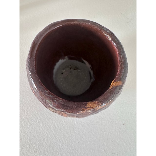 Paul Bogatay Mid 20th Century Mid-Century Paul Bogatay Studio Pottery Pinch Pot For Sale - Image 4 of 6