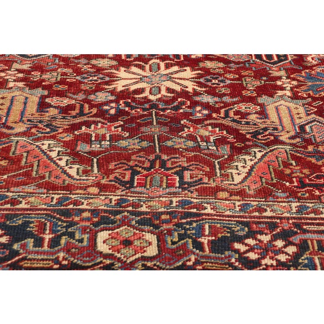 Early 20th Century Antique Persian Dragon Serapi Heriz Rug - 07'08 X 09'09 For Sale - Image 5 of 9