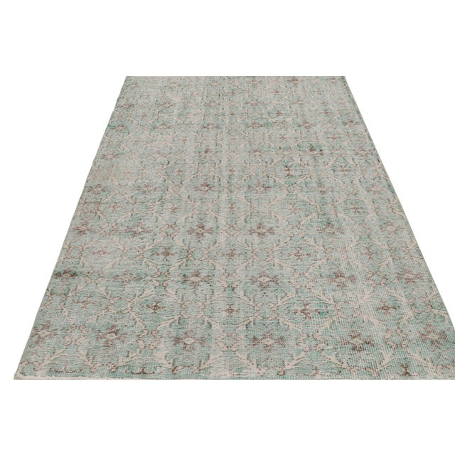 Mid-Century Modern Vintage Zeki Müren Rug, With Geometric Patterns, From Rug & Kilim For Sale - Image 3 of 7