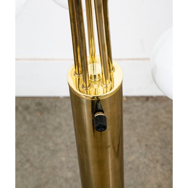 Vintage Mid Century Modern Floor Lamp Brass 5 Light Gold Metal Waterfall For Sale In Sacramento - Image 6 of 12