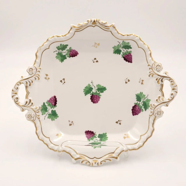 Green Circa 1830 English Porcelain Gilt Dessert Serving Pedestals, a Pair For Sale - Image 8 of 9