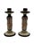 A sculptural pair of studio ceramic candlesticks by Prince Ceramics, dated 1981 and marked as edition 1 of 9. Modeled as...