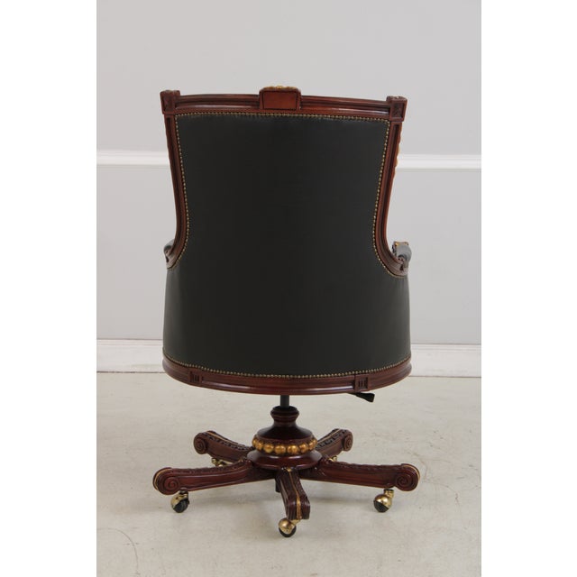 Francesco Molon Black Tufted Leather Swivel Arm Chair For Sale In Philadelphia - Image 6 of 18