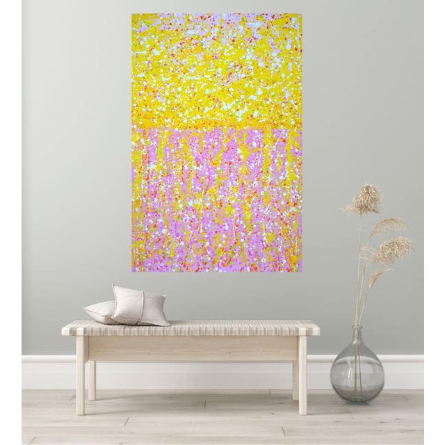 Textile Solar Expression. Modern Original Hand Painting For Sale - Image 7 of 9