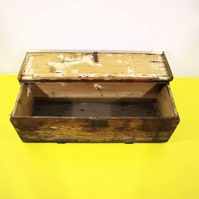 Wood Rectangular Wooden Chest with Numbered Metal Lock For Sale - Image 7 of 14