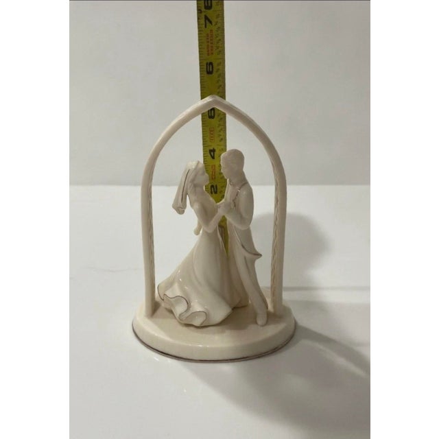 Late 20th Century Lenox "Forever Yours" Porcelain Bride & Groom Figurine With Rare Platinum Trim For Sale - Image 5 of 6