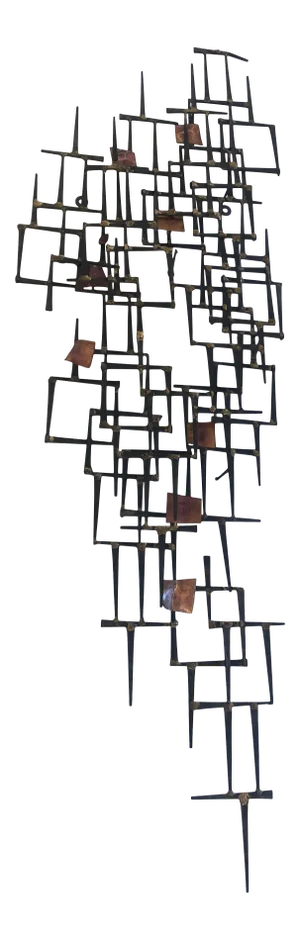 Abstract Iron & Copper Wall Sculpture