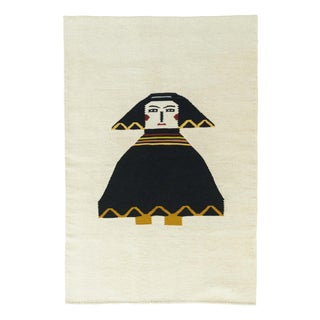 Handwoven Kilim Rug in Wool For Sale