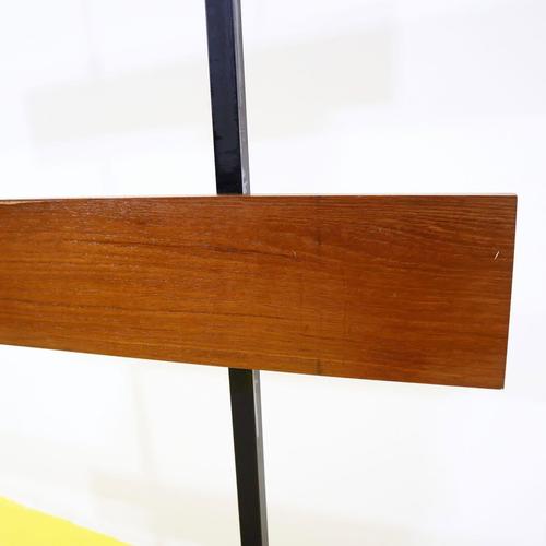 Industrial Metal and Wood Coat Rack with Hooks and Shelf For Sale - Image 3 of 11