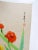 Asian Vintage Mid-Century Japanese Floral Watercolor Painting For Sale - Image 3 of 4