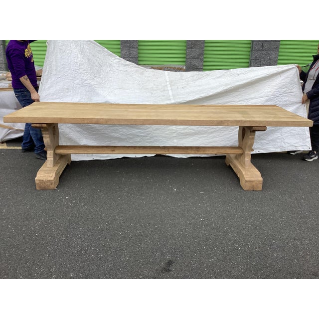 10Ft. Antique French Weathered Oak Farm Table For Sale - Image 17 of 18