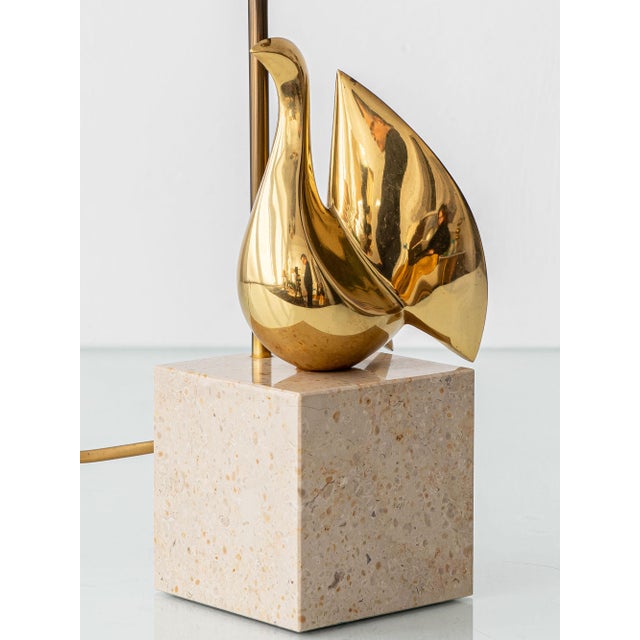 Modern Vintage Brass Bird Table Lamp by Philippe Jean, 1980 For Sale - Image 3 of 13