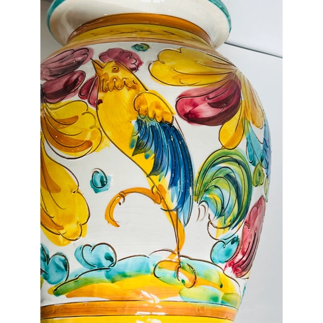 Large Vintage Sgradito Made in Italy Rooster Bird Vase For Sale - Image 4 of 9