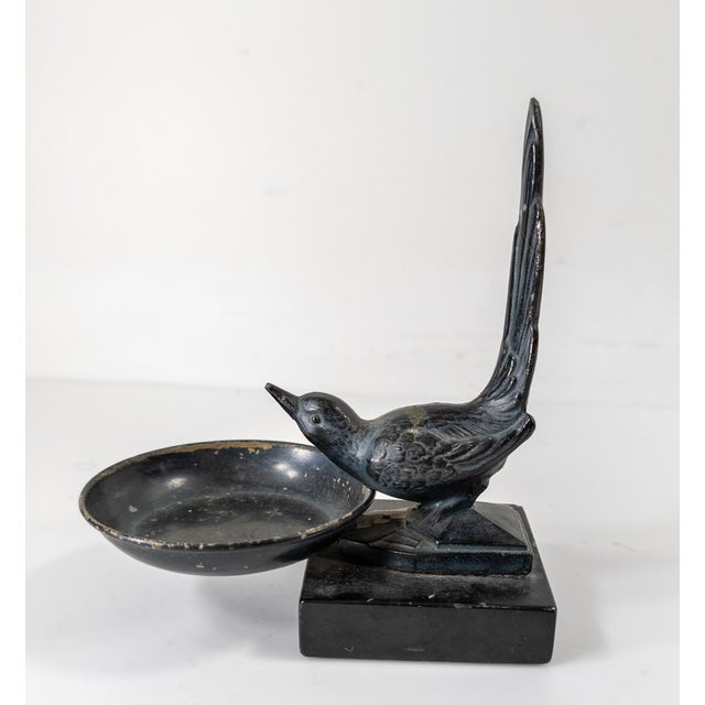 Art Deco Mid-Century Art Deco Style Metal Bird Catchall For Sale - Image 3 of 9
