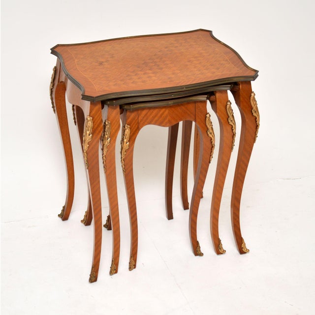 Vintage Louis XV French Nesting Tables, 1930, Set of 3 For Sale - Image 4 of 11