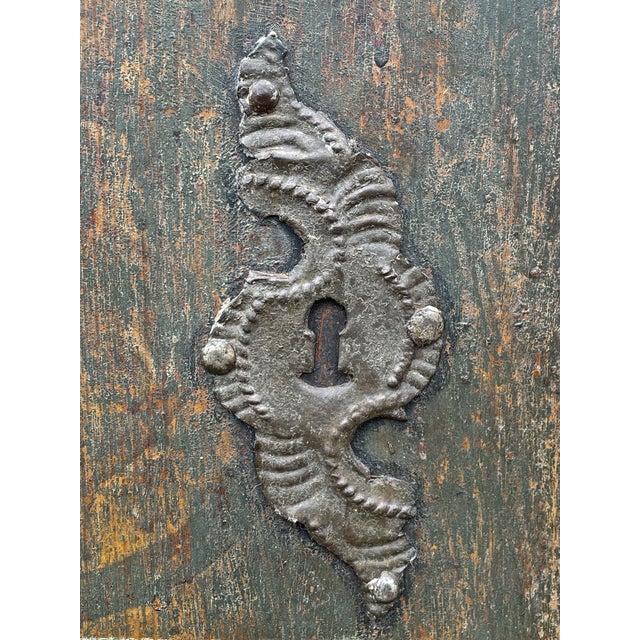 Early 19th Century Green Floral Painted Cupboard, 1830s For Sale - Image 5 of 18