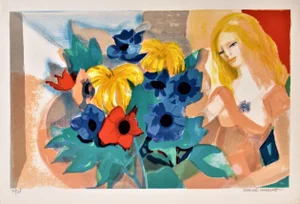 Georges Lambert, La Femme au Bouquet (Woman with Bouquet), Circa 1975