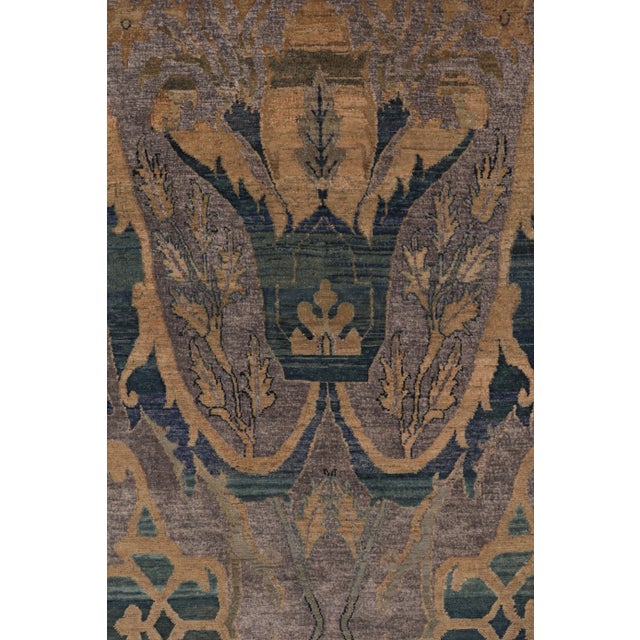 Traditional Rug & Kilim’s Persian-Inspired Rug in Gray and Gold Floral Patterns For Sale - Image 3 of 8