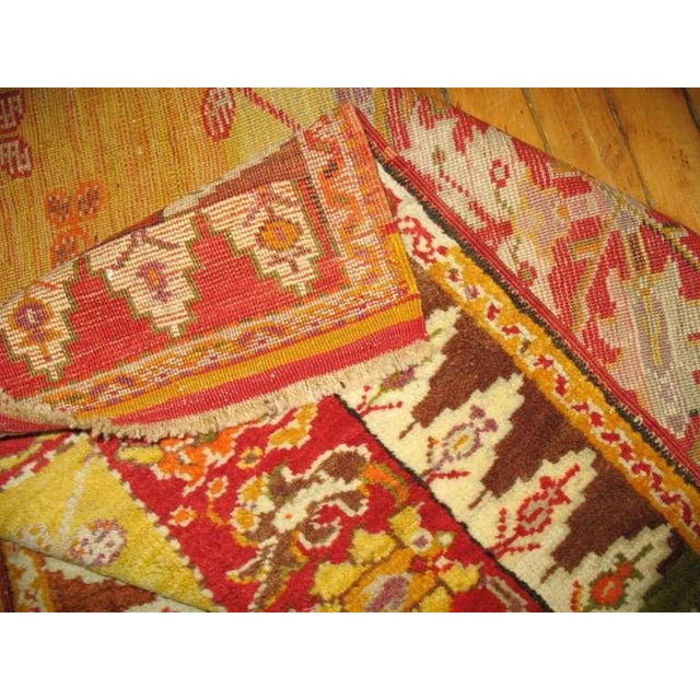 Early 20th Century Zabihi Collection Bright Yellow Turkish Melas Rug - 3'3" x 4'8" For Sale - Image 4 of 10