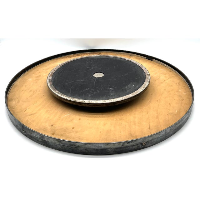 Asian Round Inlaid Turntable with Rural Scenes, 1960s For Sale - Image 4 of 14