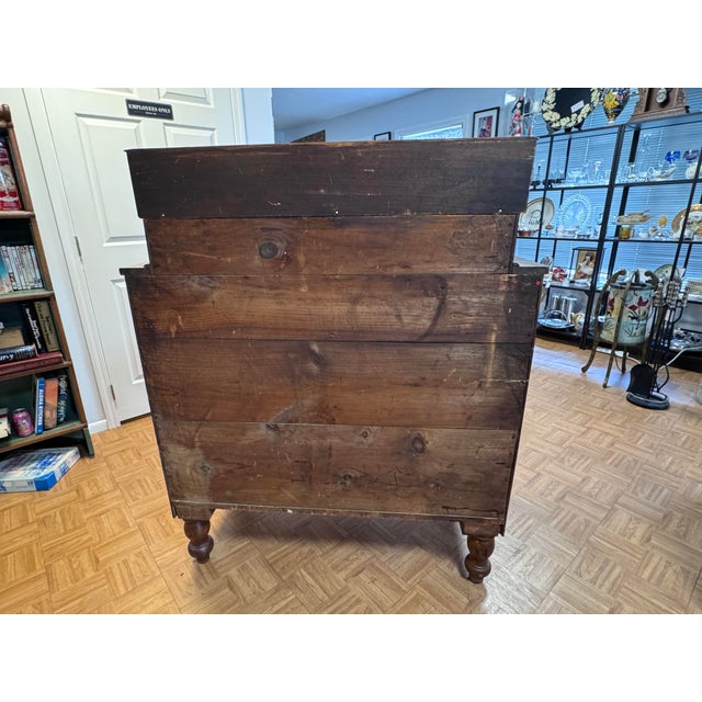 American Late Classical Flame Mahogany Chest of Drawers With Glove Boxes, Circa 1840 For Sale - Image 9 of 12