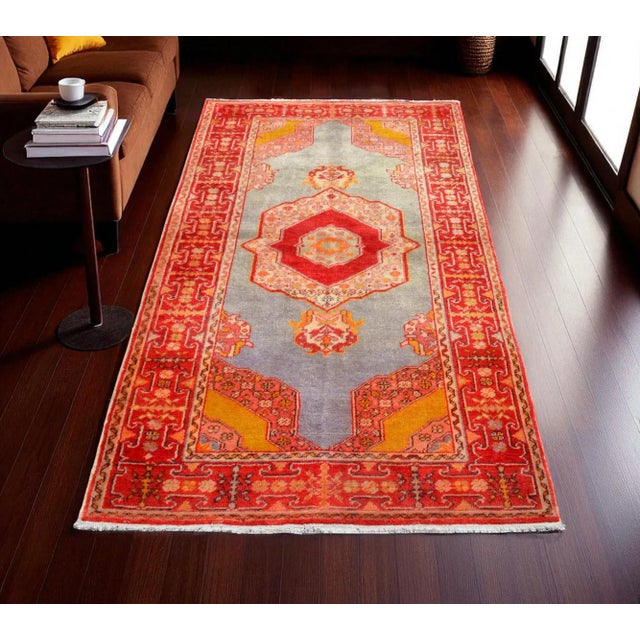 Traditional Early 20th Century Antique Turkish Rug - 3'7" X 6'3" For Sale - Image 3 of 14