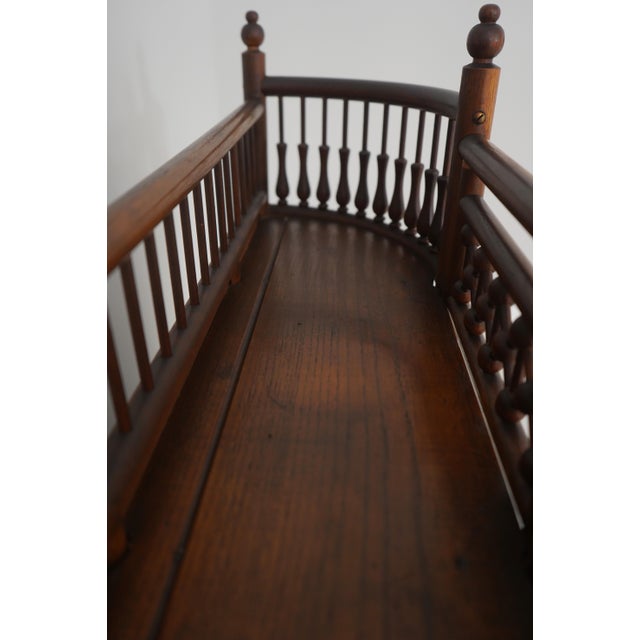 Antique Victorian Stick & Ball Oak Curio Cabinet For Sale - Image 15 of 17