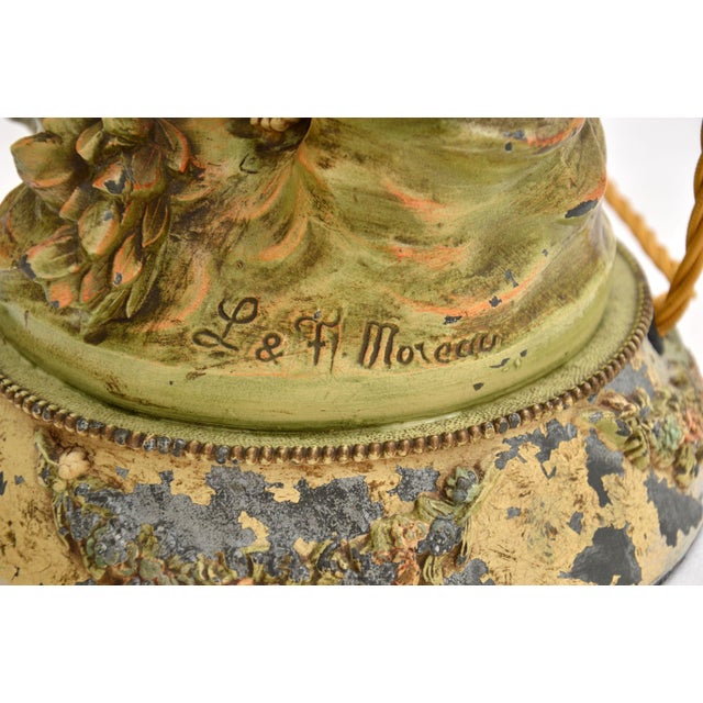 Art Nouveau Table Lamp by L & F Moreau, 1890s For Sale - Image 10 of 11