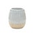 Modern Ribbed Porcelain Vase with Two Tone Design (Set of 2) For Sale - Image 3 of 3