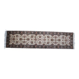 Vintage Wool Floral Hallway Runner For Sale