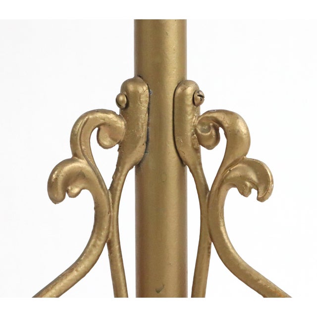 Vintage Victorian Brass Scrollwork Coat Tree Rack For Sale - Image 4 of 5