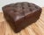 Late 20th Century Vintage Restoration Hardware Tufted Leather Ottoman For Sale - Image 5 of 13
