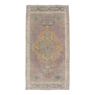 Vintage Turkish Oushak Rug With All-Over Sub-Geometric Medallion Design For Sale