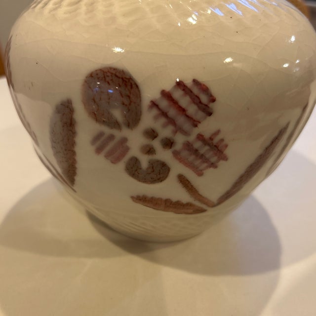 Art Deco Vintage 1945 Rookwood Art Deco Styalized MCM Art Pottery Floral Bulbous Vase For Sale - Image 3 of 10