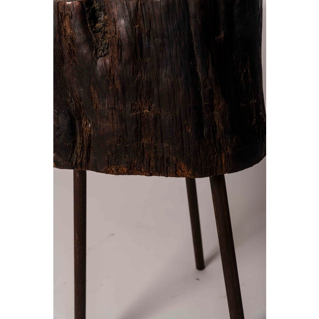 Brutalist Side Table in Wood and Metal, 1970 For Sale - Image 9 of 10