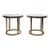 Vintage Brass & Glass Side Tables With Circular Bases – Pair For Sale