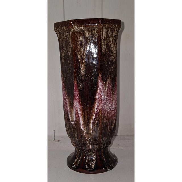 1970s Vintage Purple-Brown Glazed Ceramic Vase from Bay-Keramik, 1970s For Sale - Image 5 of 5