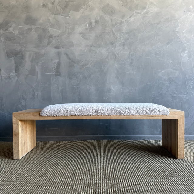 58" W x 16.25" H x 16" D The Casi Sheep Bench is a refined blend of natural materials and sculptural design. Crafted from...