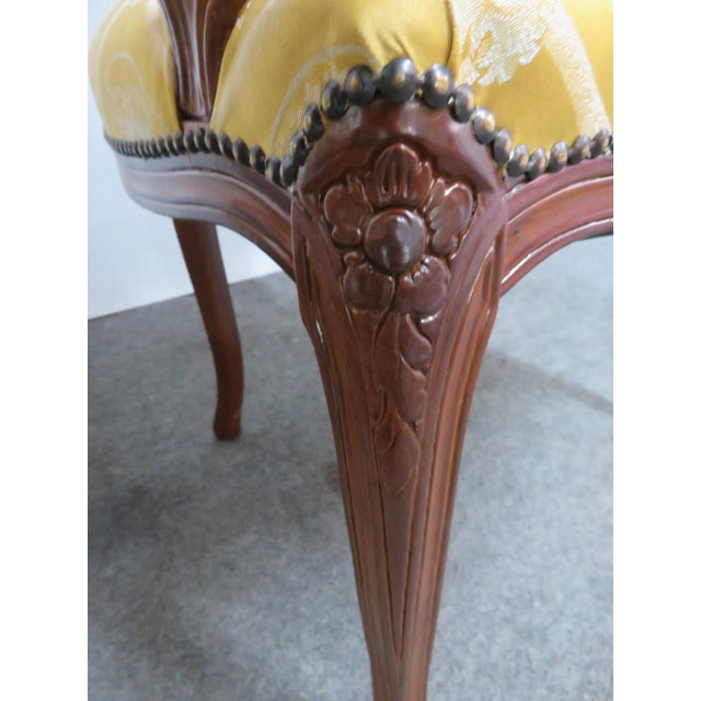 Yellow 20th Century Louis XV Style Floral Carved Chairs - a Pair For Sale - Image 8 of 9